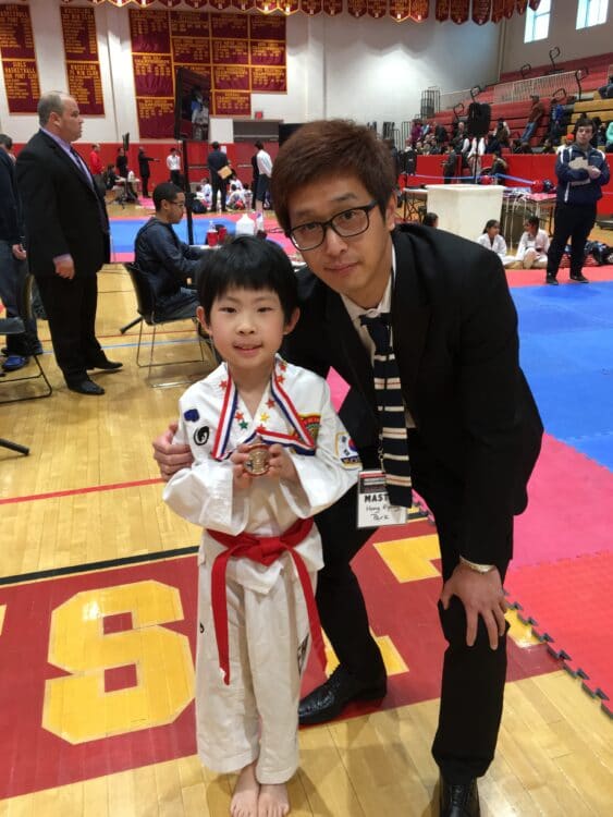 Student competing at a Taekwondo tournament