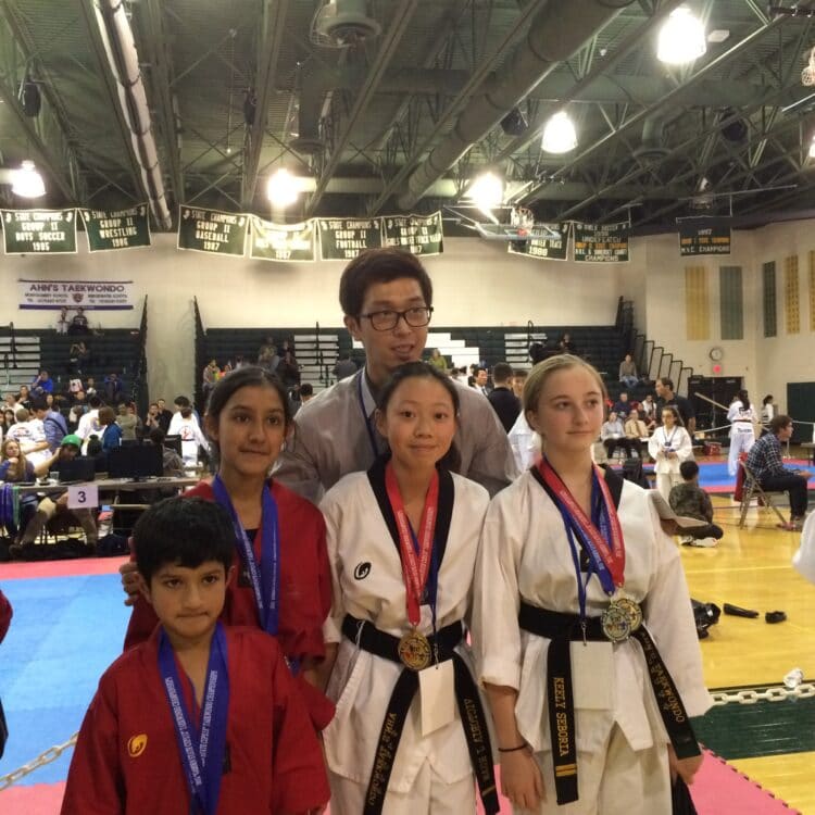 Student competing at a Taekwondo tournament