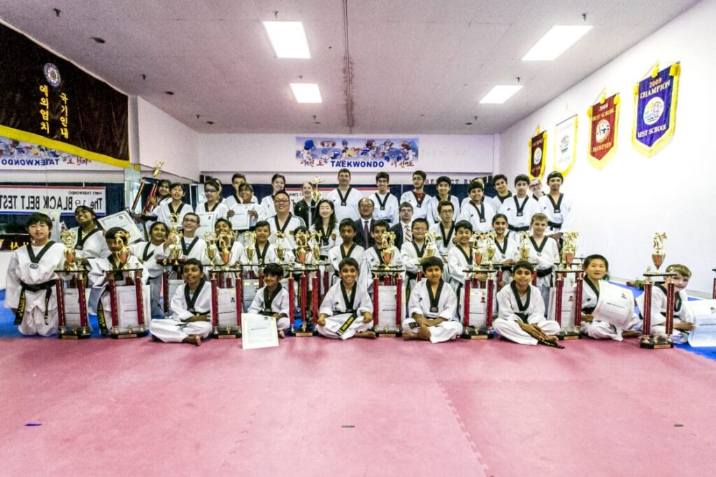 Student competing at a Taekwondo tournament