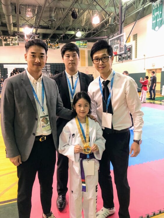 Student competing at a Taekwondo tournament