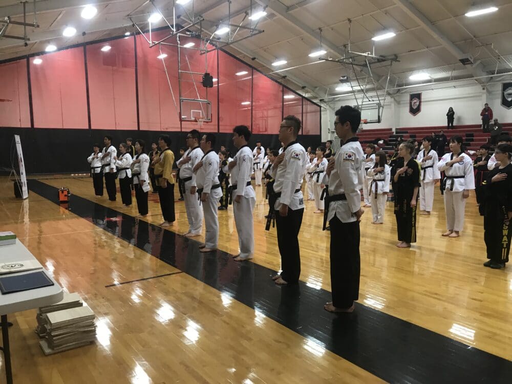 Student competing at a Taekwondo tournament