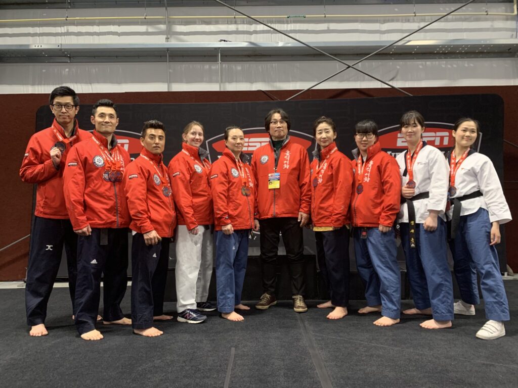 Student competing at a Taekwondo tournament