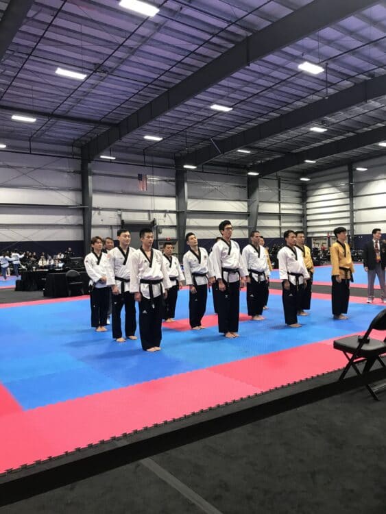 Student competing at a Taekwondo tournament