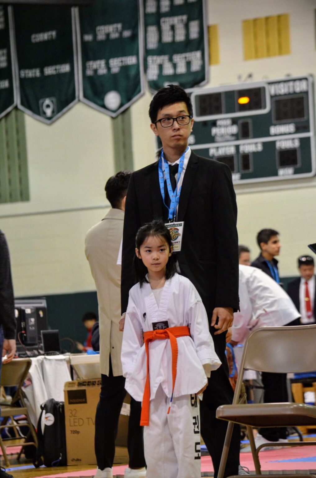 Student competing at a Taekwondo tournament