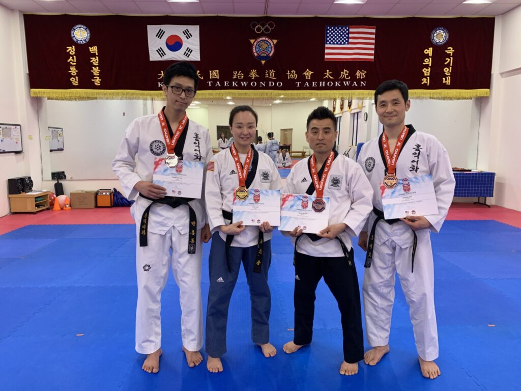 Student competing at a Taekwondo tournament