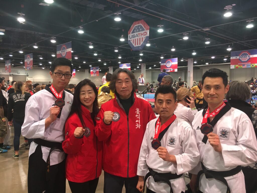 Student competing at a Taekwondo tournament