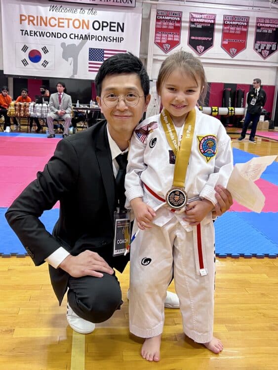 Student competing at a Taekwondo tournament