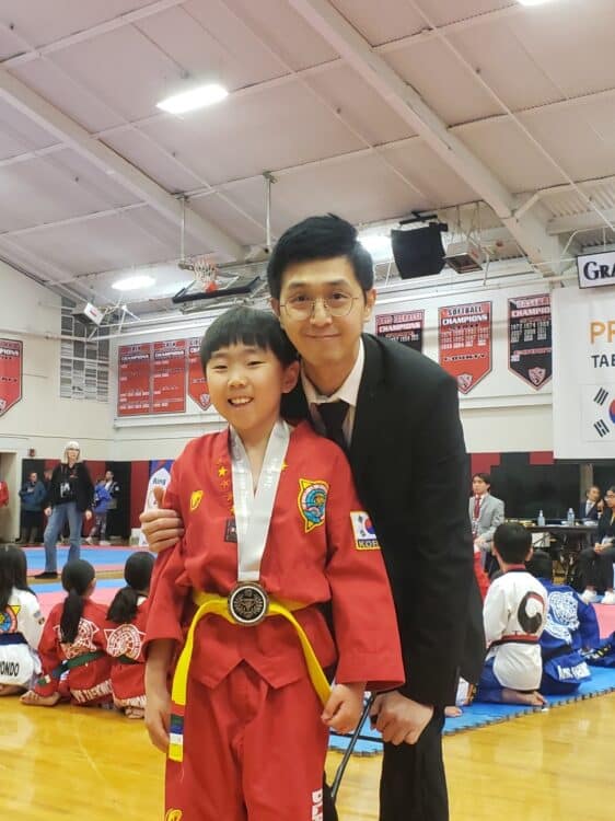 Student competing at a Taekwondo tournament