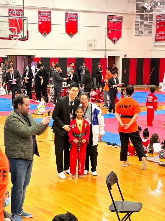 Student competing at a Taekwondo tournament