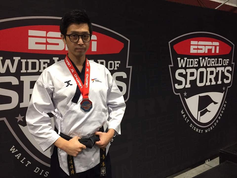 Student competing at a Taekwondo tournament