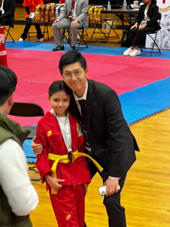 Student competing at a Taekwondo tournament