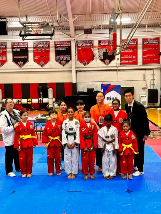 Student competing at a Taekwondo tournament