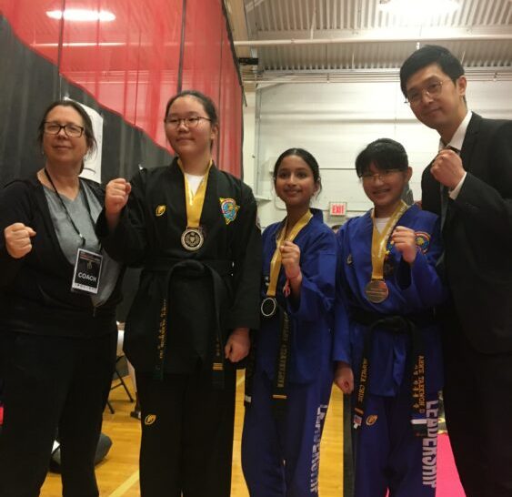 Student competing at a Taekwondo tournament