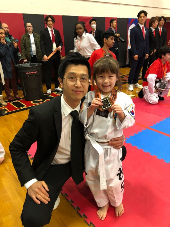 Student competing at a Taekwondo tournament
