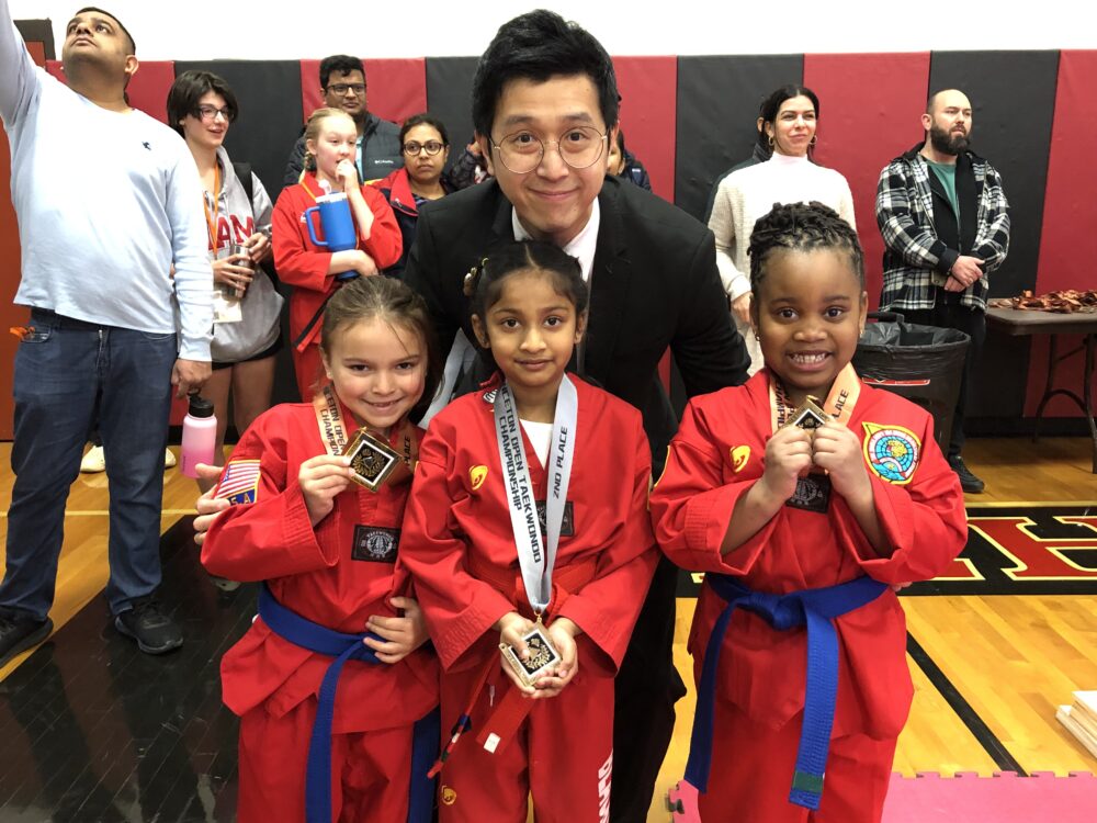 Student competing at a Taekwondo tournament