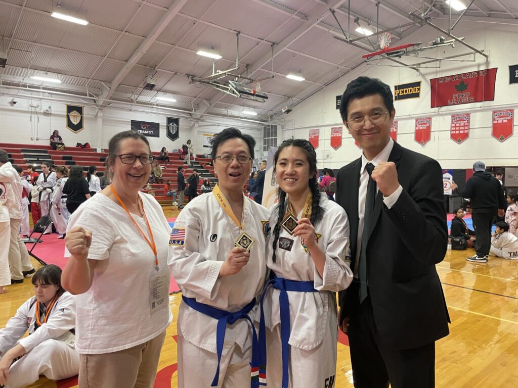 Student competing at a Taekwondo tournament