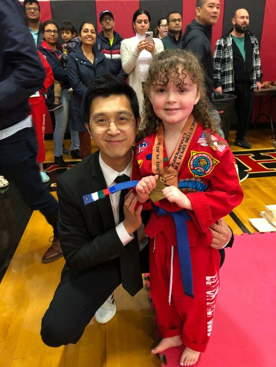 Student competing at a Taekwondo tournament