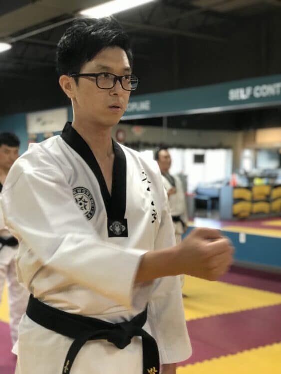 Student competing at a Taekwondo tournament