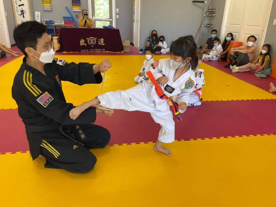 Training on the mats at Ahn's Taekwondo Lawrenceville