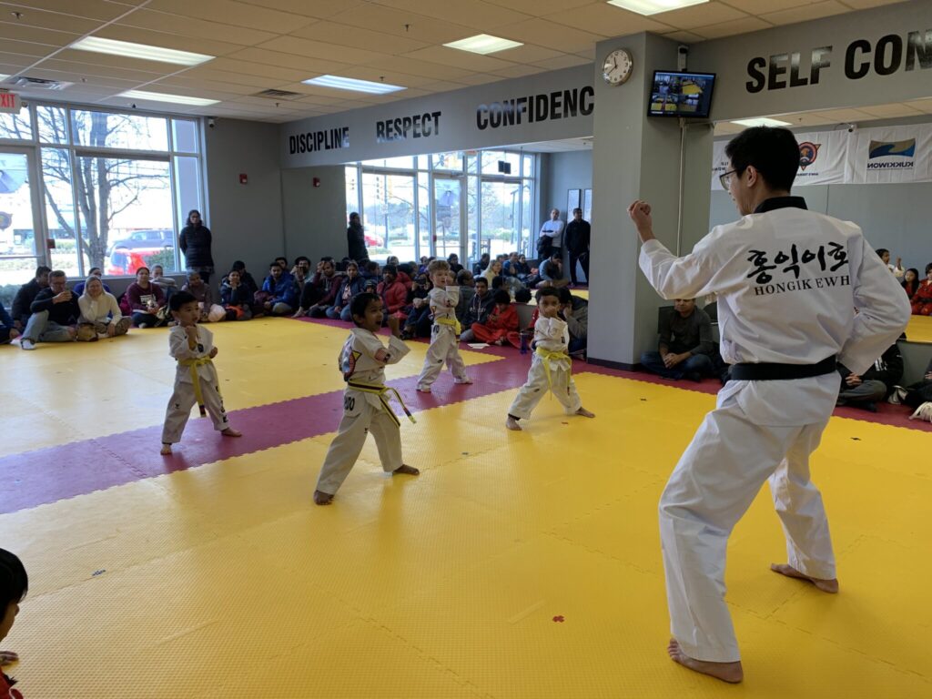 Training on the mats at Ahn's Taekwondo Lawrenceville