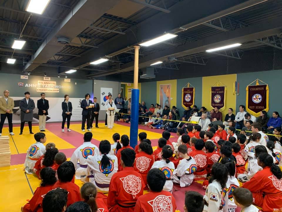 Training on the mats at Ahn's Taekwondo Lawrenceville