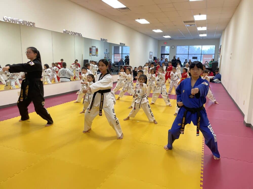 Training on the mats at Ahn's Taekwondo Lawrenceville