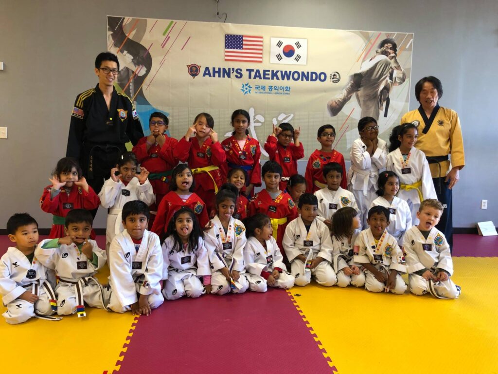 Training on the mats at Ahn's Taekwondo Lawrenceville