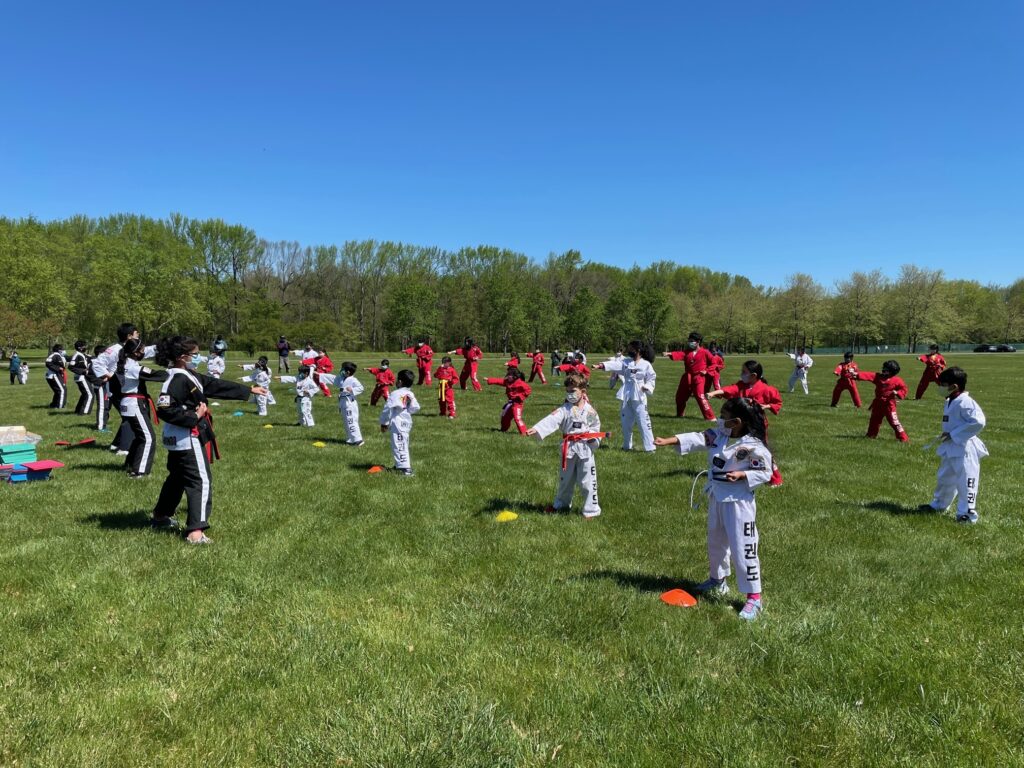 Students at an Ahn's Taekwondo school event