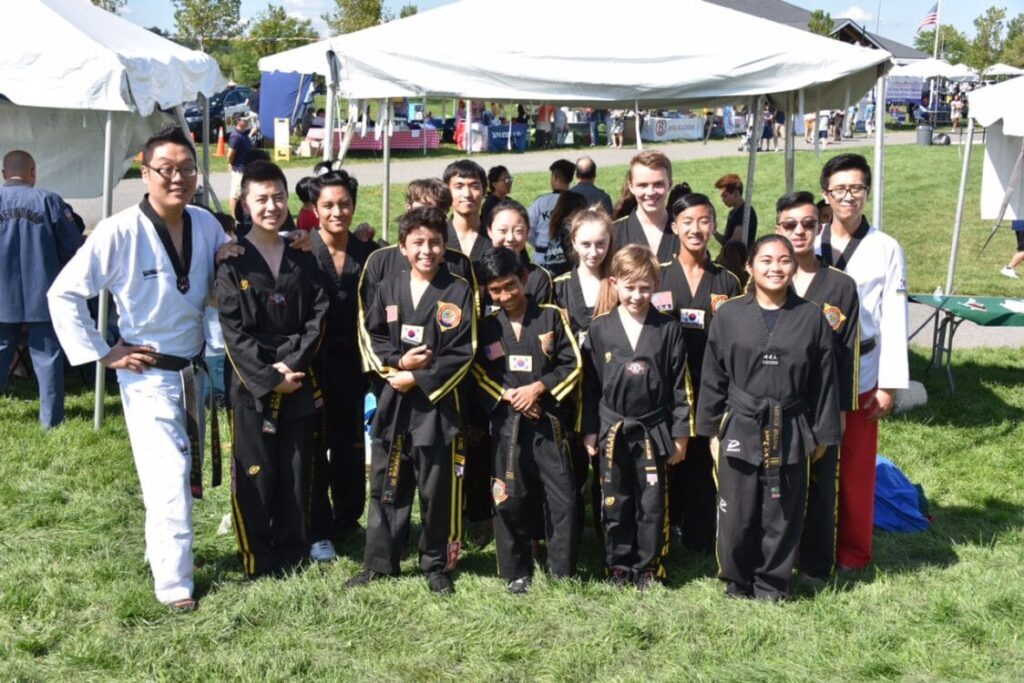 Students at an Ahn's Taekwondo school event