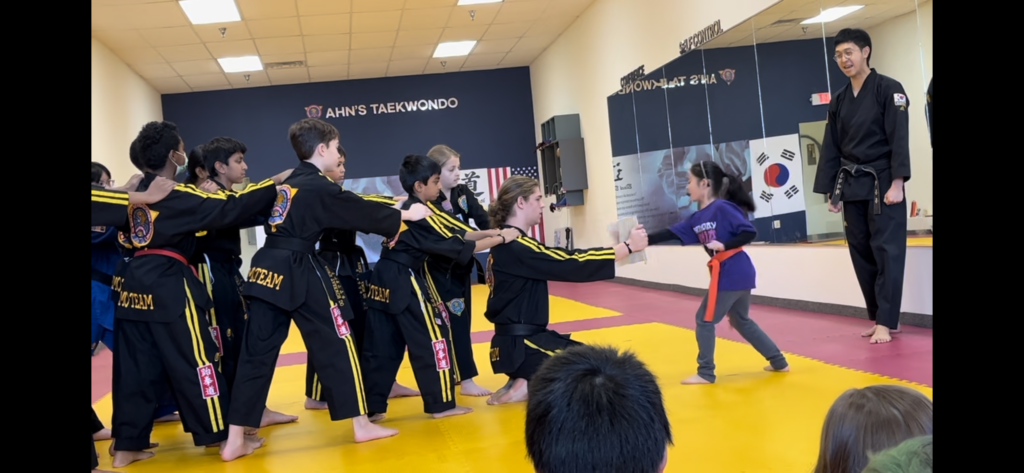 Students at an Ahn's Taekwondo school event